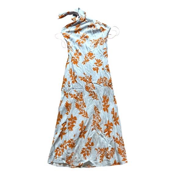 Hello Molly Leave Me Loving You Midi Dress Blue & Orange Size 4/Small - Picture 2 of 4